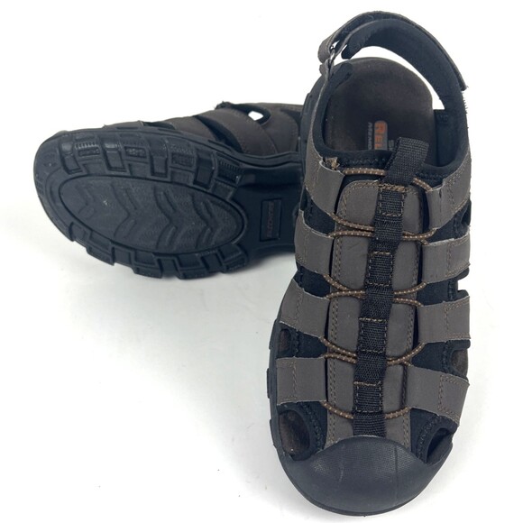 Skechers Relaxed Fit Sandals Mens SZ 8 Brown Closed Toe Hiking Outdoors Durable - Picture 7 of 16